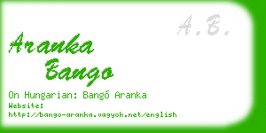 aranka bango business card