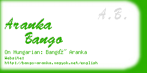 aranka bango business card